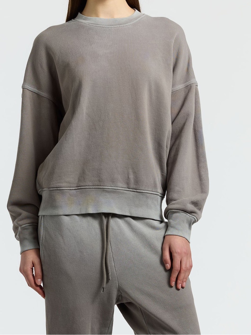 Cotton Citizen Boston Crewneck  Relaxed Unisex Fit Sweatshirt - Vintage Cement